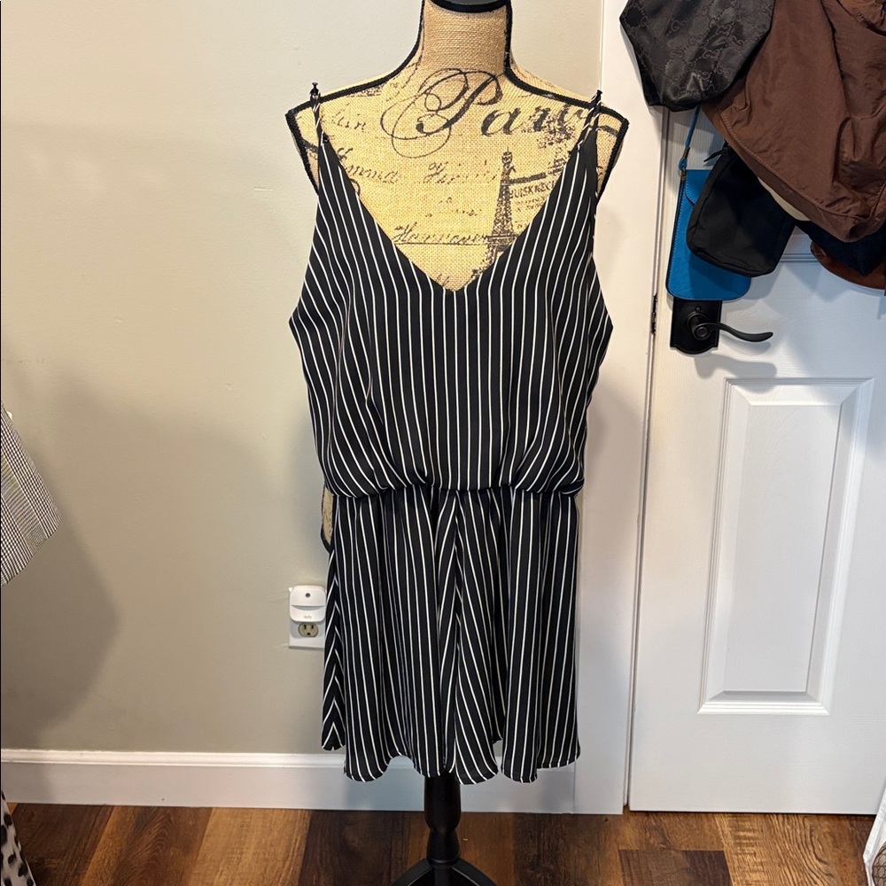 Final Touch Navy and White Striped Garment